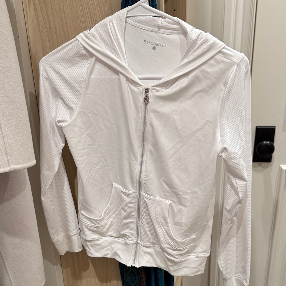 White Zip-Up Hoodie